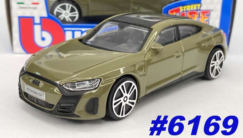 Audi RS e-tron GT 2022 olive green 1/43 Bburago NEW+boxed #6169 instant wheels