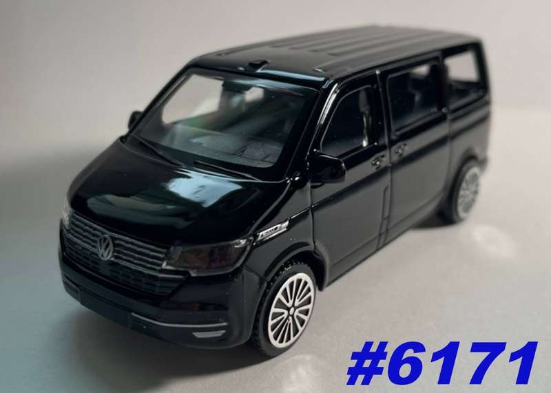 Volkswagen T6 Multivan 2020 black 1/43 Bburago #6171 instant wheels