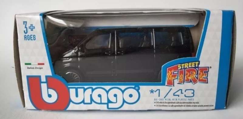 Volkswagen T6 Multivan 2020 black 1/43 Bburago #6171 instant wheels