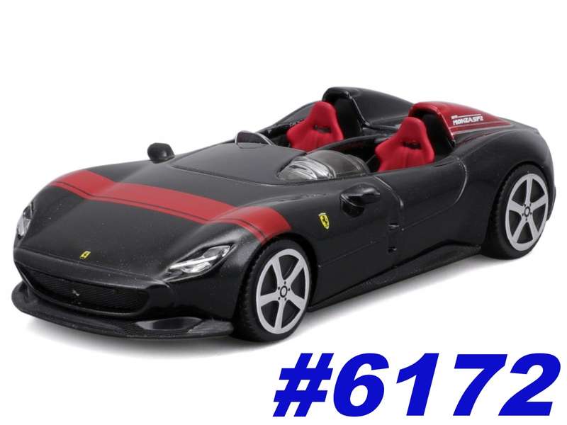 Ferrari Monza SP2 2018/2022 black 1/43 Bburago #6172 instant wheels