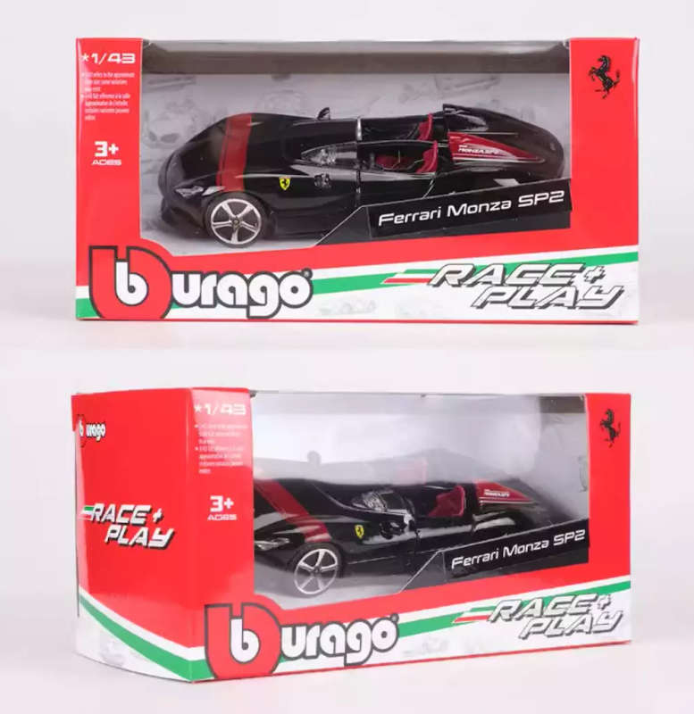 Ferrari Monza SP2 2018/2022 black 1/43 Bburago #6172 instant wheels