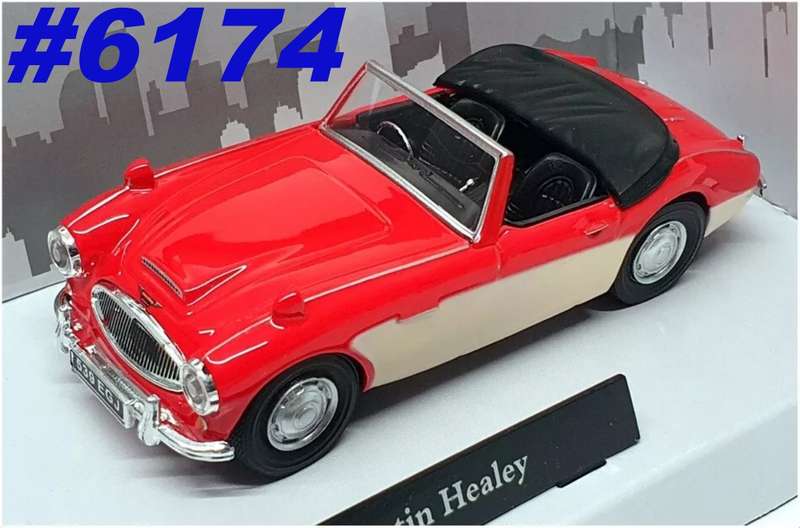 Austin Healey 100/6  convertible.open 1959 red/cream 1/43 Cararama NEW+boxed #6174 instant wheels