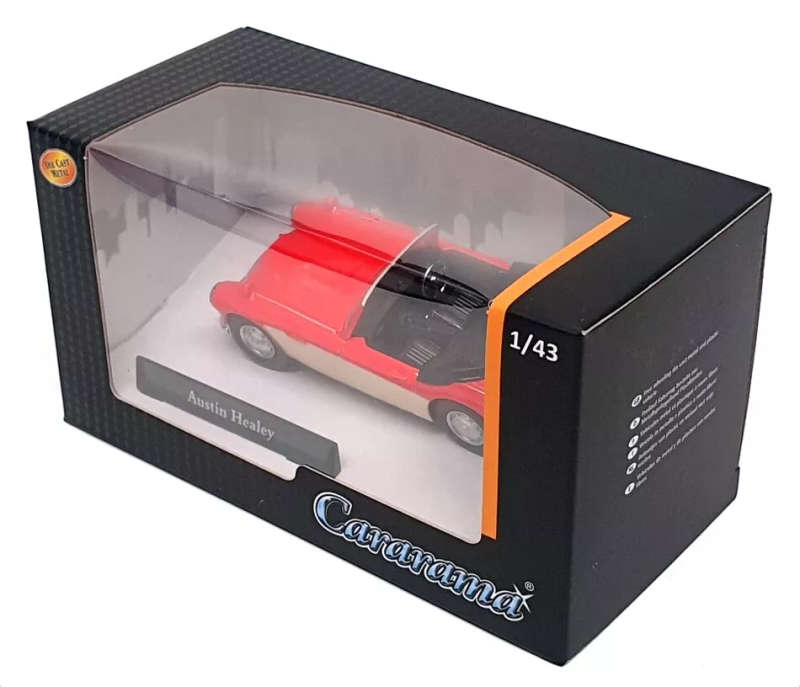 Austin Healey 100/6  convertible.open 1959 red/cream 1/43 Cararama NEW+boxed #6174 instant wheels