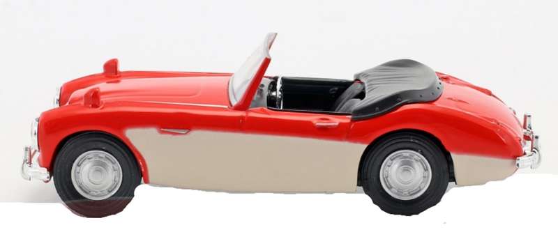 Austin Healey 100/6  convertible.open 1959 red/cream 1/43 Cararama NEW+boxed #6174 instant wheels