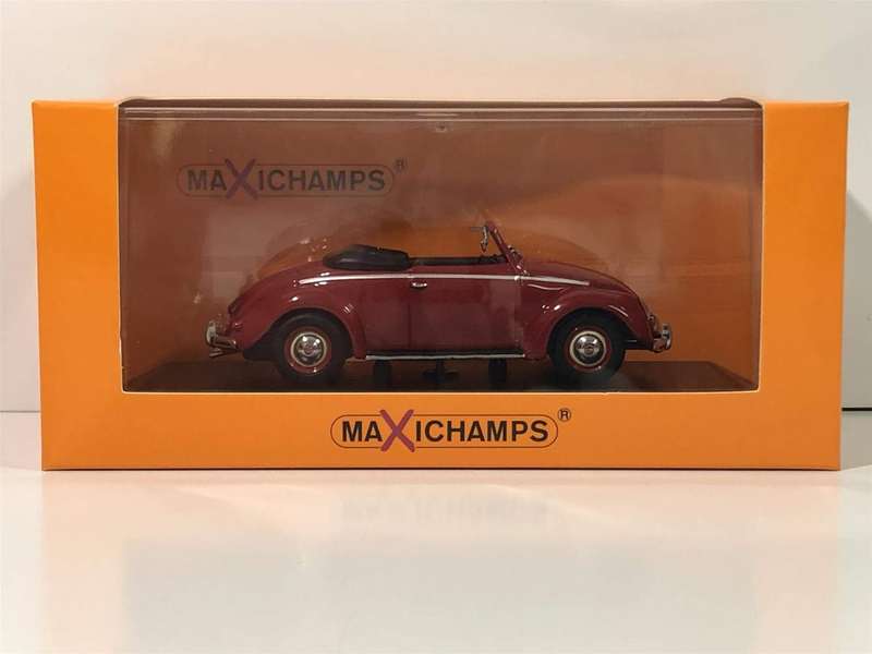 Volkswagen Hebmueller Cabriolet 1950 red 1:43 Minichamps/Maxichamp NEW+boxed #6178 instant wheels
