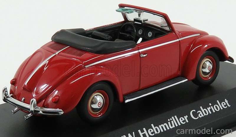 Volkswagen Hebmueller Cabriolet 1950 red 1:43 Minichamps/Maxichamp NEW+boxed #6178 instant wheels
