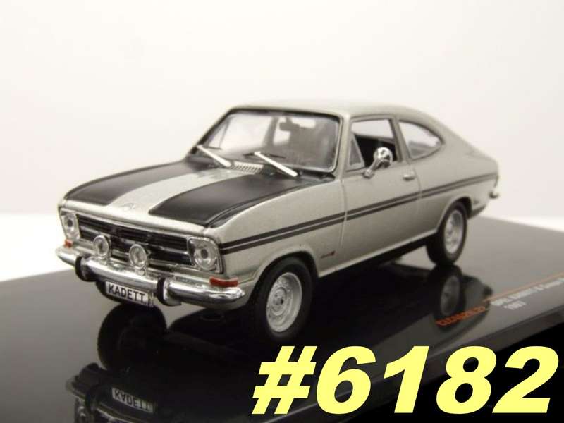 Opel Kadett B Rallye Coupe 1967 silver/black 1/43 IXO NEW+boxed #6182 instant wheels