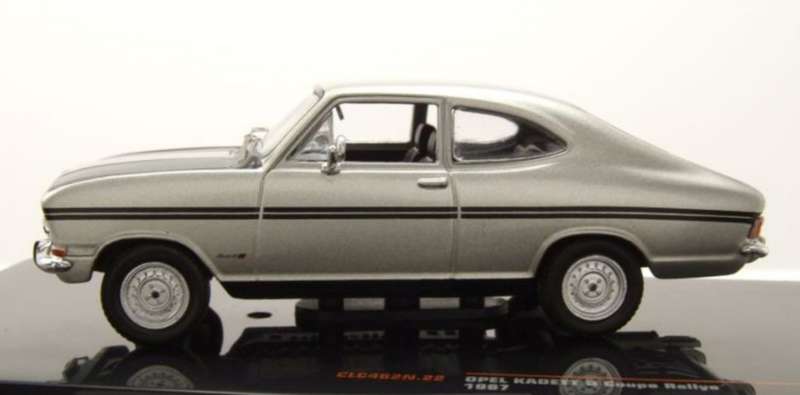Opel Kadett B Rallye Coupe 1967 silver/black 1/43 IXO NEW+boxed #6182 instant wheels