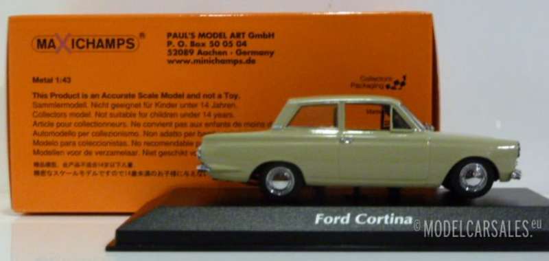 Ford Cortina Mk.I 1962 pale green 1/43 Maxichamps/Minichamps NEW+boxed #6185 instant wheels