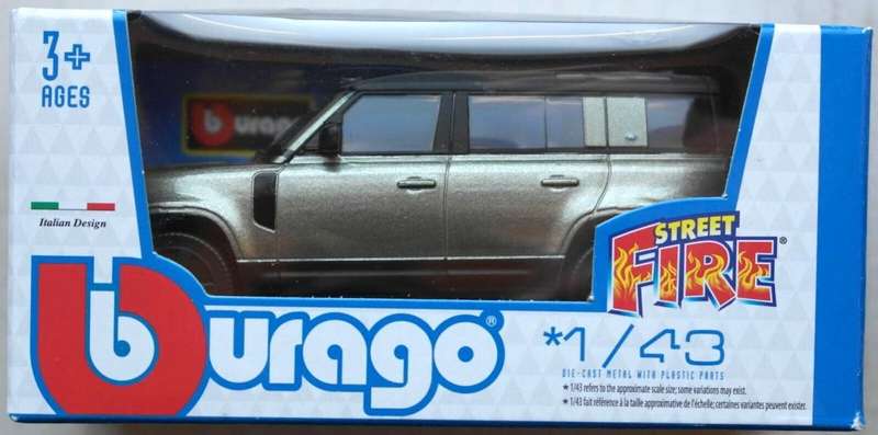 Land Rover Defender 110 2020/22 beige-metallic 1/43 Bburago NEW+boxed #6192 instant wheels