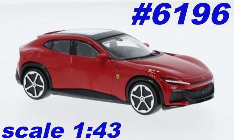 Ferrari Purosangue SUV 2022/23 red 1/43 Bburago NEW+boxed #6196 instant wheels