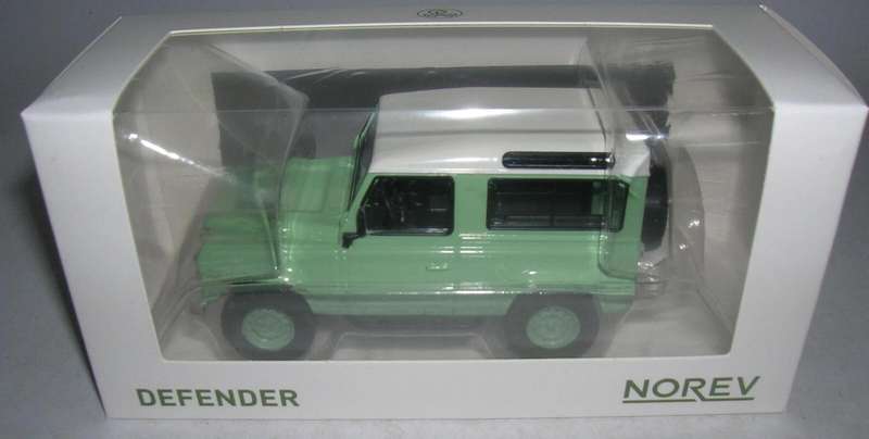 Land Rover Defender swb 1995 lt.green+white 1/43 Norev-jet-car NEW+boxed #6197 instant wheels