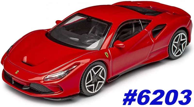 Ferrari Tributo F8 Coupe 2019 Rosso Corsa (red) 1/43 Bburago NEW+boxed #6203 instant wheels