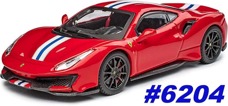 Ferrrari 488 Pista 2025 red 1/43 NEW+boxed Bburago #6204 instant wheels