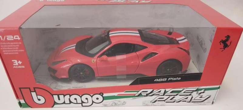 Ferrrari 488 Pista 2025 red 1/43 NEW+boxed Bburago #6204 instant wheels
