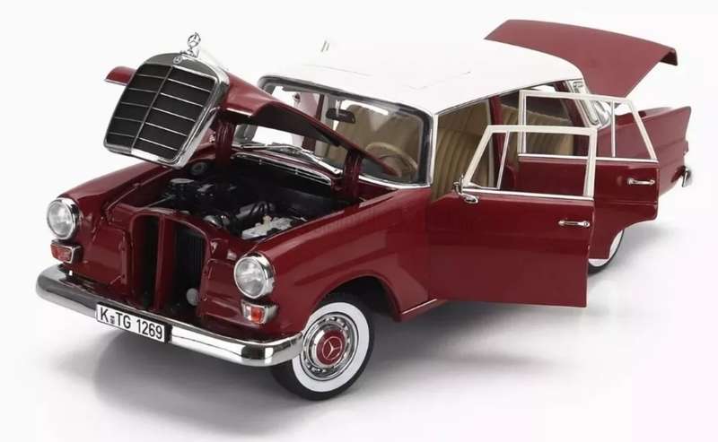 Mercedes-Benz 200 (W110) 1966 red+white 1/18 Norev NEW+boxed #8004 instant wheels