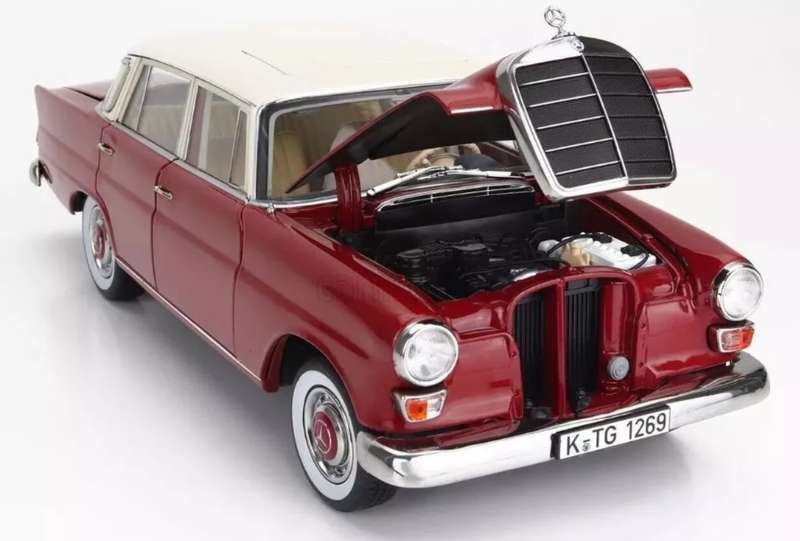 Mercedes-Benz 200 (W110) 1966 red+white 1/18 Norev NEW+boxed #8004 instant wheels