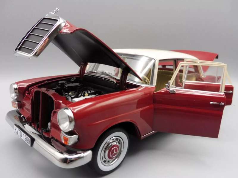 Mercedes-Benz 200 (W110) 1966 red+white 1/18 Norev NEW+boxed #8004 instant wheels