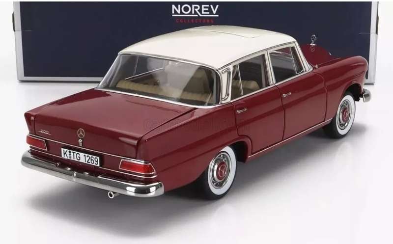 Mercedes-Benz 200 (W110) 1966 red+white 1/18 Norev NEW+boxed #8004 instant wheels
