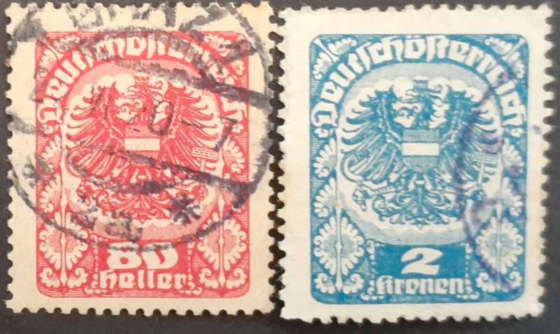 Stamp - Austria - Coat Of Arms x 2 - 1920 - Used