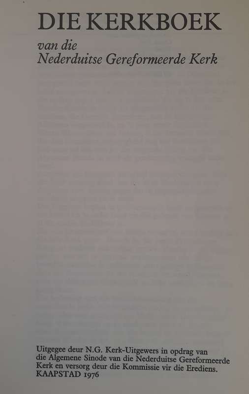 Bible/Book - Die Kerkboek - NG Kerk - 1976