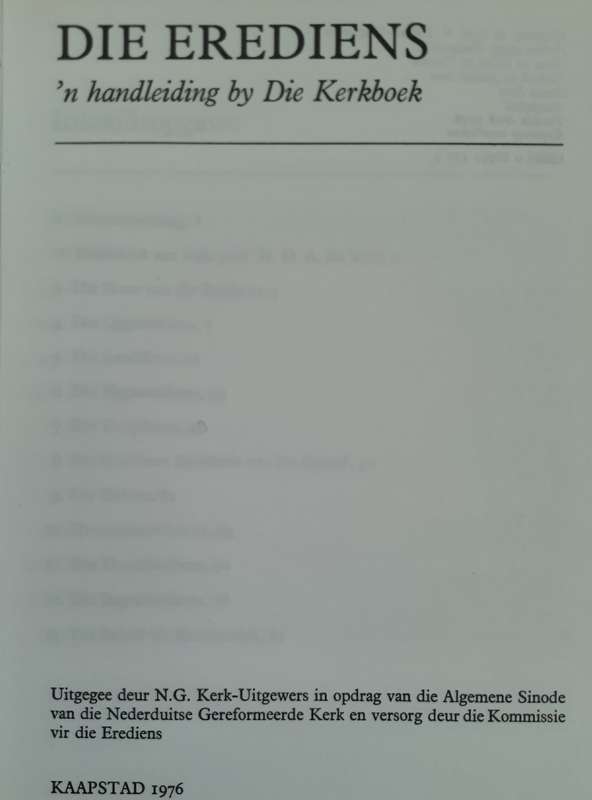 Bible/Book - Die Erediens - NG Kerk - 1976