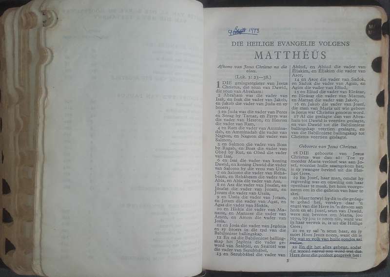 Bible - Die Bybel - 1933/54/76 - Leather Pocket.