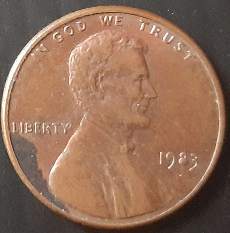 Coin - USA - 1 Cent Lincoln - 1983 - Date Error
