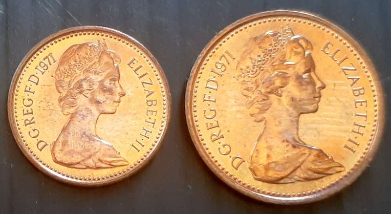 Coin - UK - 1 New Penny/1 Half New Penny - 1971 - UNC