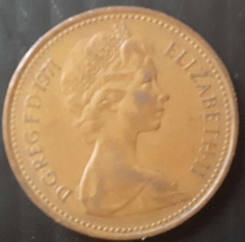 Coin - UK - 2 x New Penny - 1971 - used