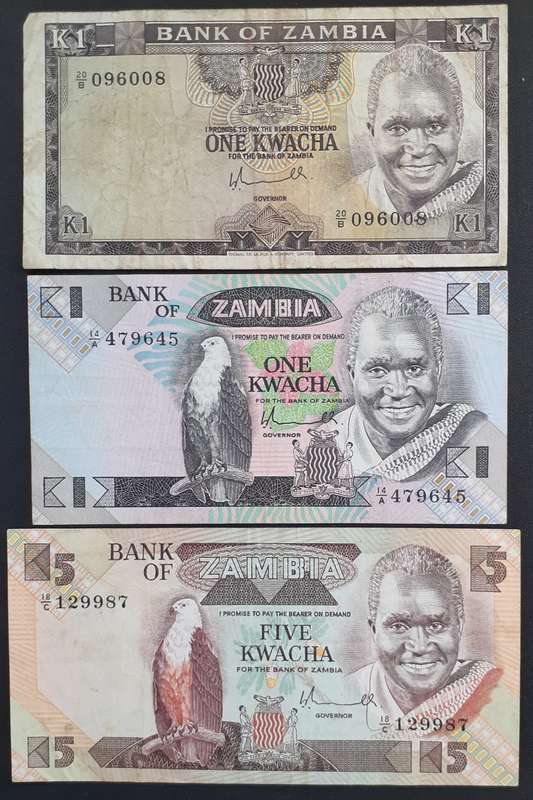 Banknote - Zambia - Kwacha 1/1/5 - used