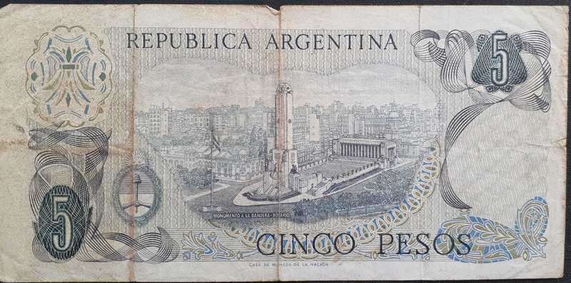 Banknote - Argentina - 5 Pesos - Used