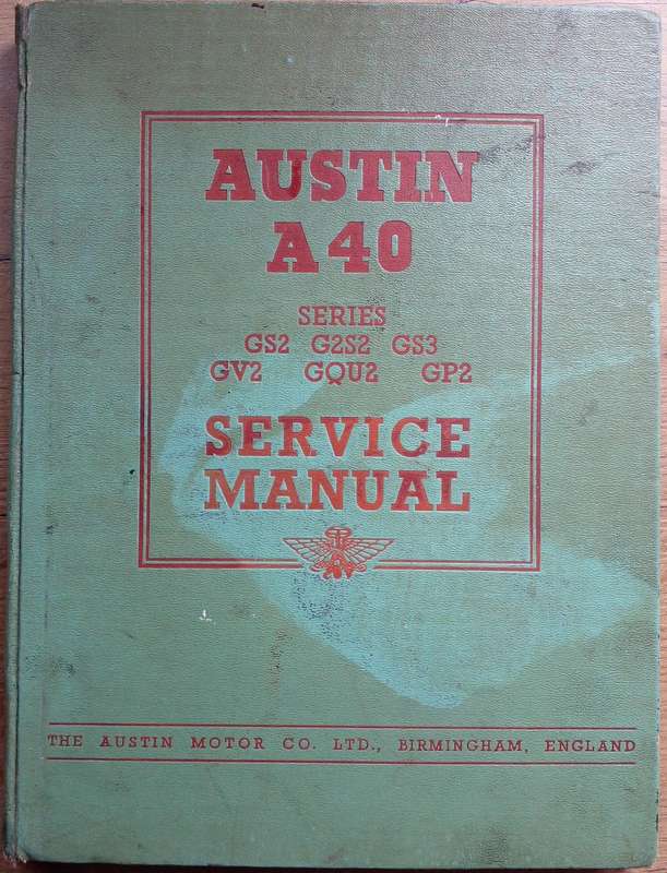 Book - Austin A40 Service Manual - 1952