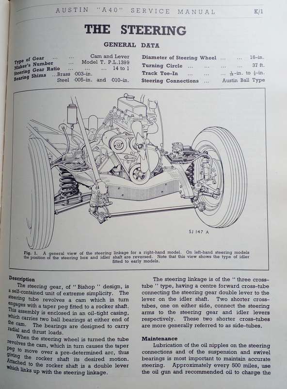 Book - Austin A40 Service Manual - 1952