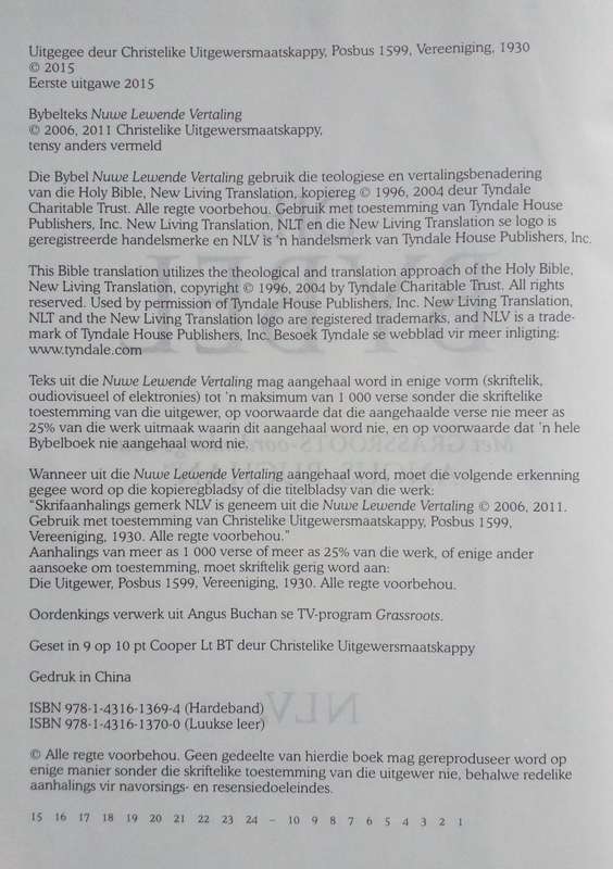 Bible - Die Bybel - Grassroots - Angus Buchan - 2015 - 1st ed