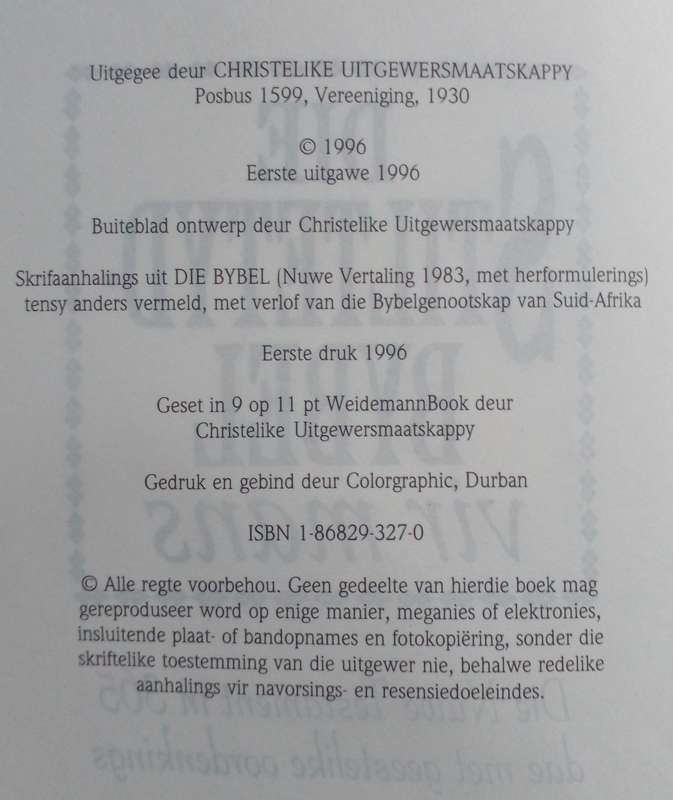 Bible - Die Stilte Tyd Bybel Vir Mans - 1996 - 1st ed