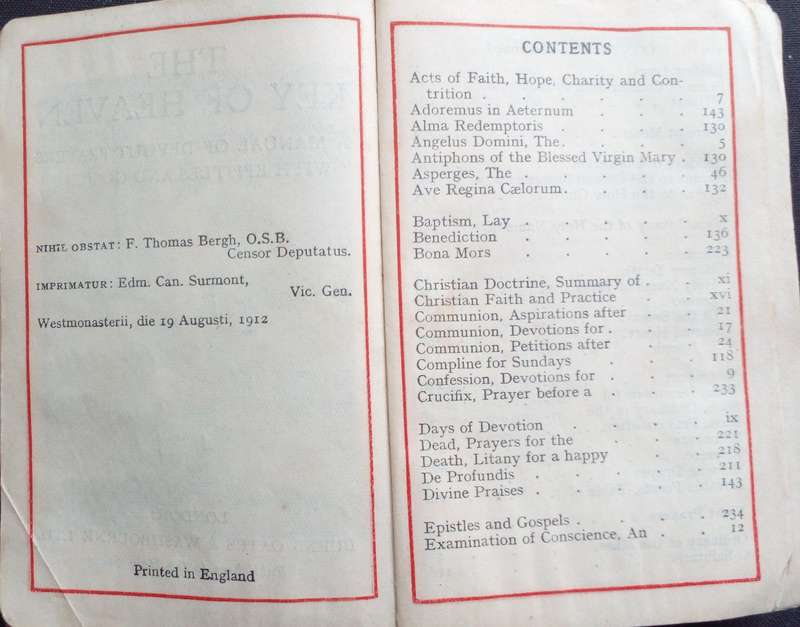 Bible - The Key Of Heaven - 1912 - Pocket