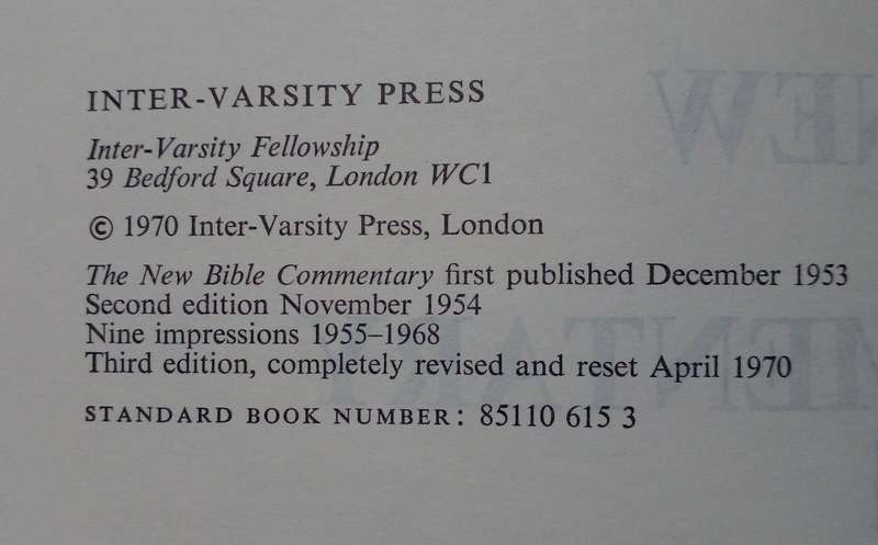 Bible - The New Bible Commentary - 1970
