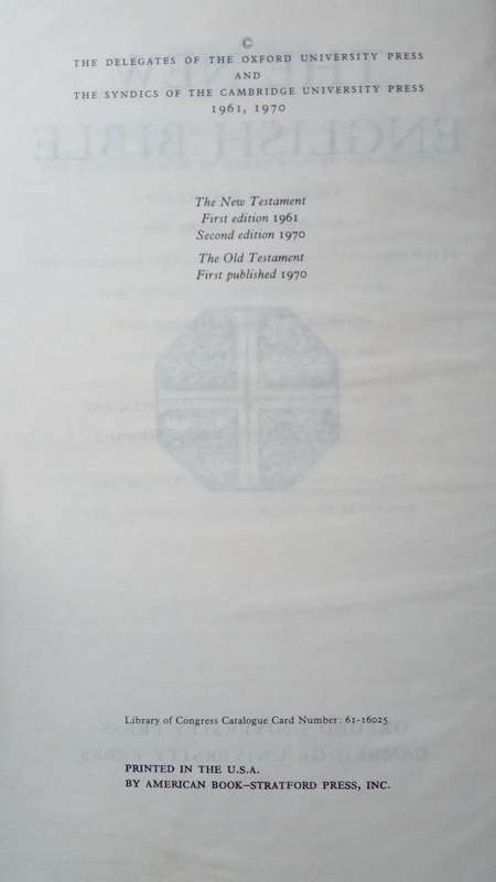 Bible - New English Bible - 1970 - B