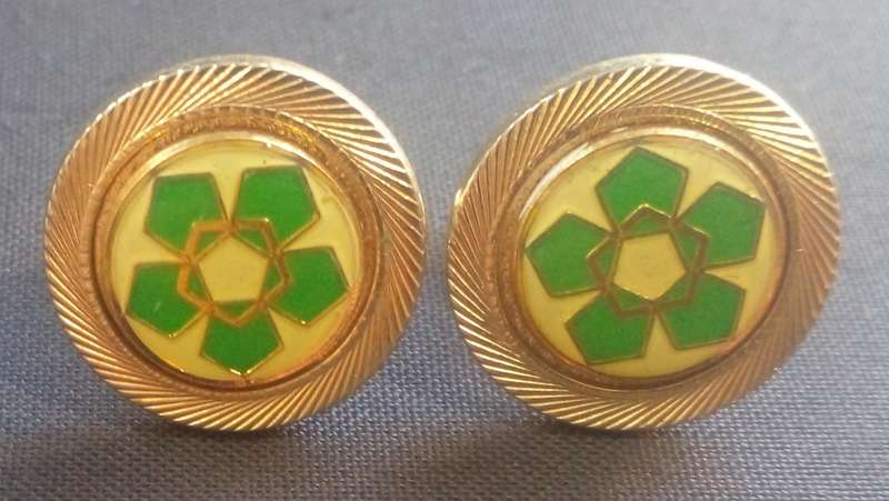 Cufflinks - Green And Gold - Unused