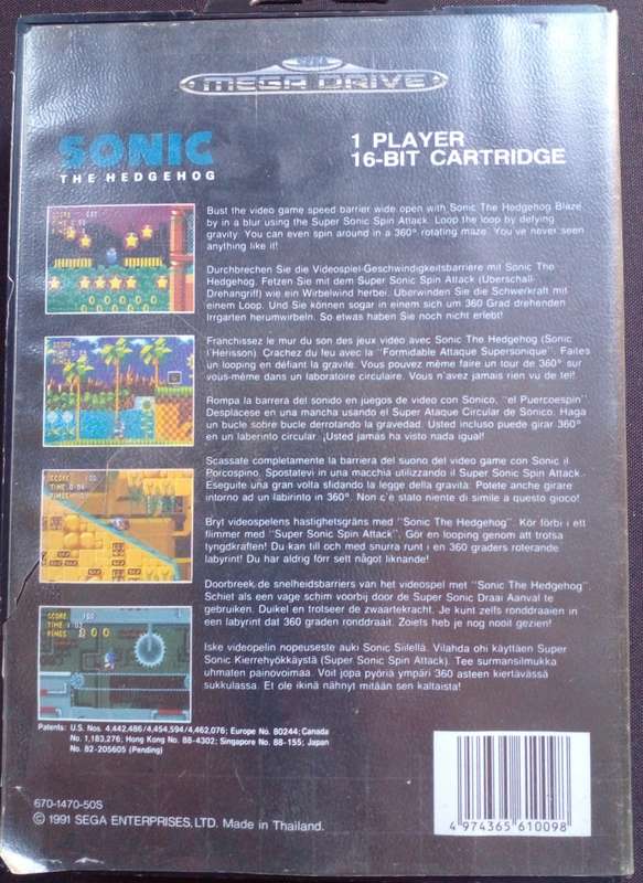 Sega - Sonic - The Hedgehog - Mega Drive - 16bit