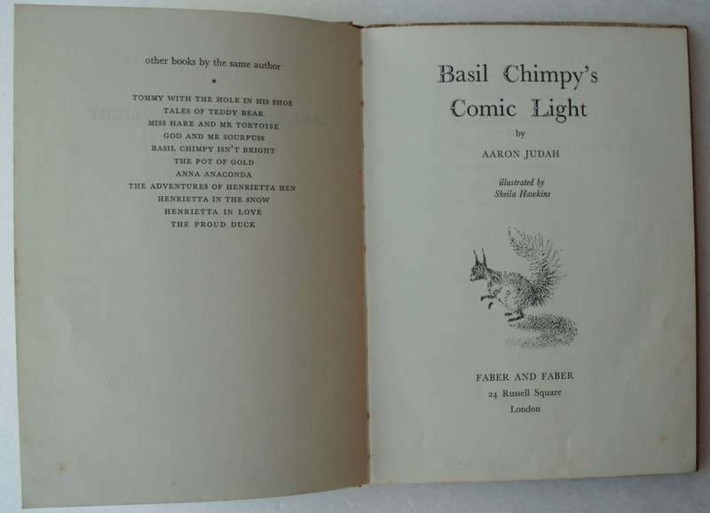Book - Basil Chimpy,s - Comic Light - Aaron Judah - 1st ed - 1960 - rare
