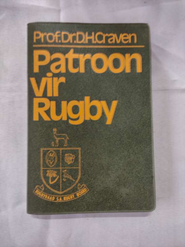 Patroon vir Rugby by Dr Danie Craven, Excellent condition with synthetic water resistant cover: GEM