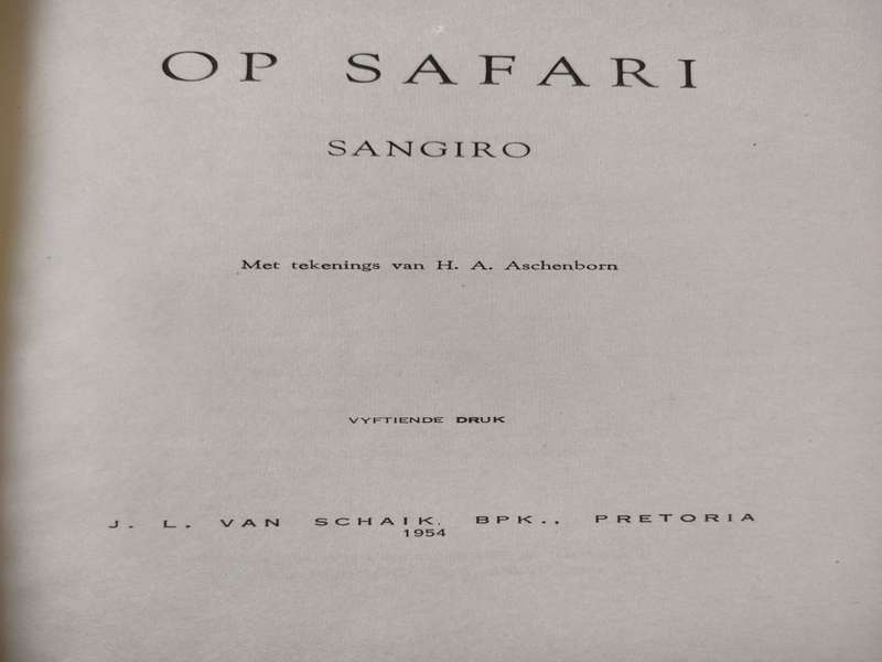 Sangiro op Safari: 15 de druk en in uitstekende toestand: 1954