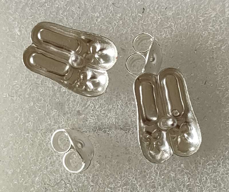 Sterling Silver earrings with Austrian crystal stones - gorgeous ballet shoe design - stamped 925