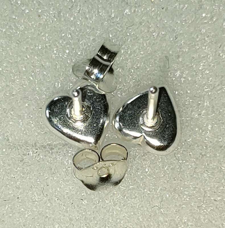 Sterling Silver earrings with Austrian crystal stones - gorgeous heart shaped design - stamped 925