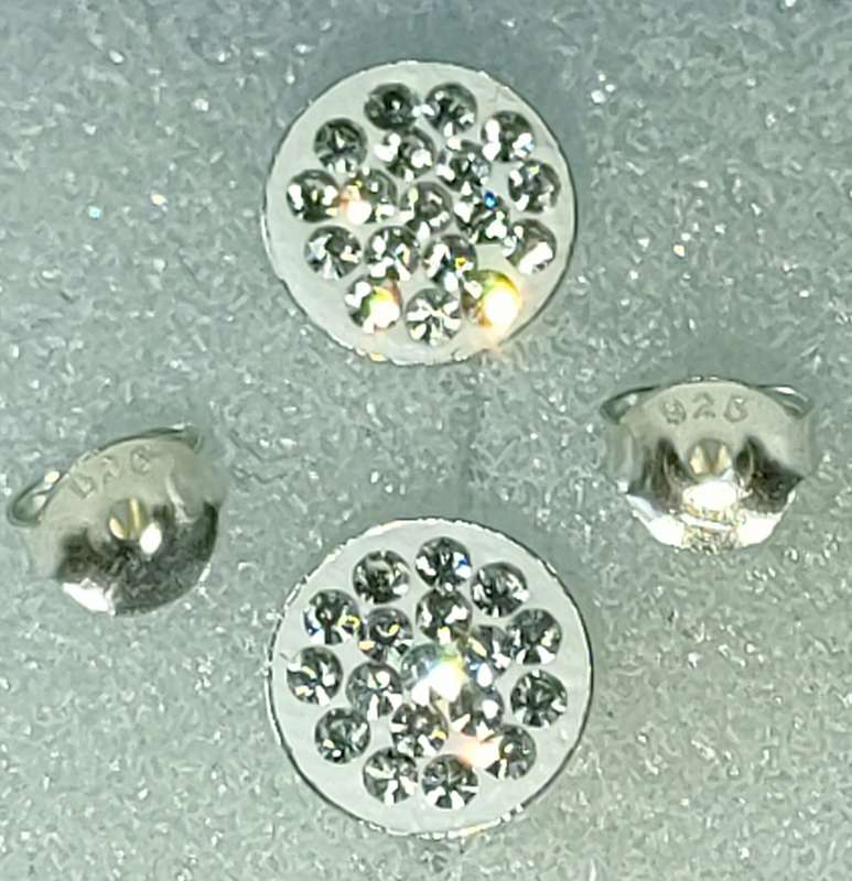Sterling silver earrings with Austrian Crystal stones - gorgeous design - stamped 925: