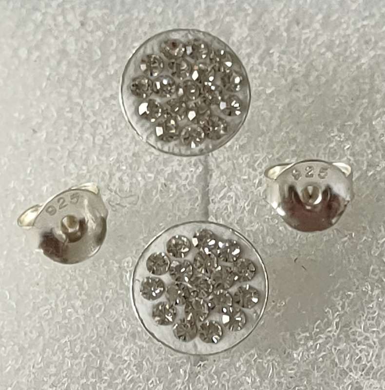 Sterling silver earrings with Austrian Crystal stones - gorgeous design - stamped 925:
