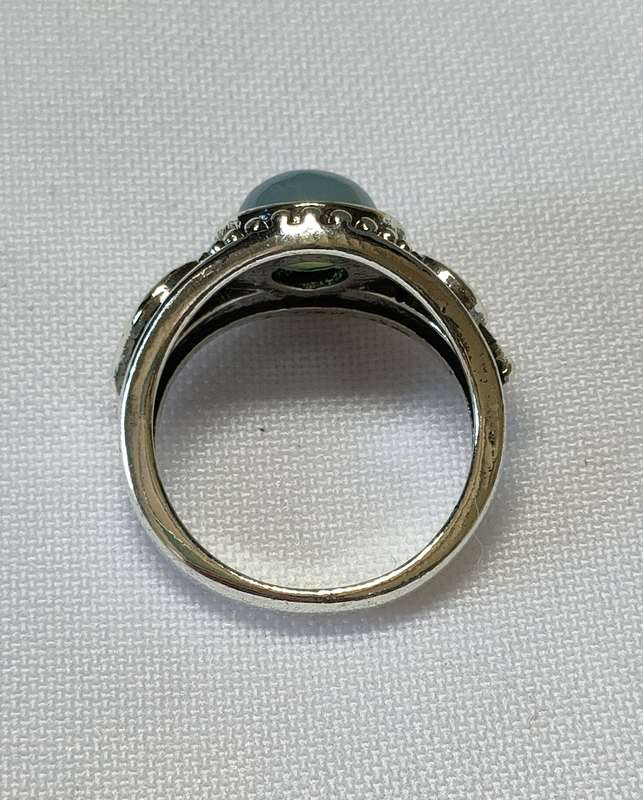 Gorgeous Lab created Moonstone ring in vintage setting: Size US7