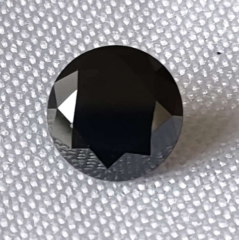 Black Moissanite stone - well over 1 ct - lab created round brilliant cut - optional certification